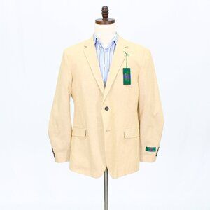 Alexander Julian 44R Beige Solid 2-Button Sport Coat Blazer Jacket T757